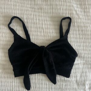 Knit bow crop top